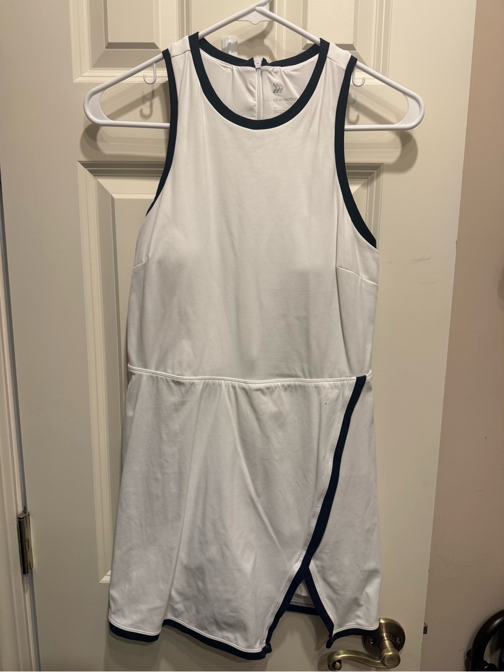 Women’s White Athletic Dress with black Trim
